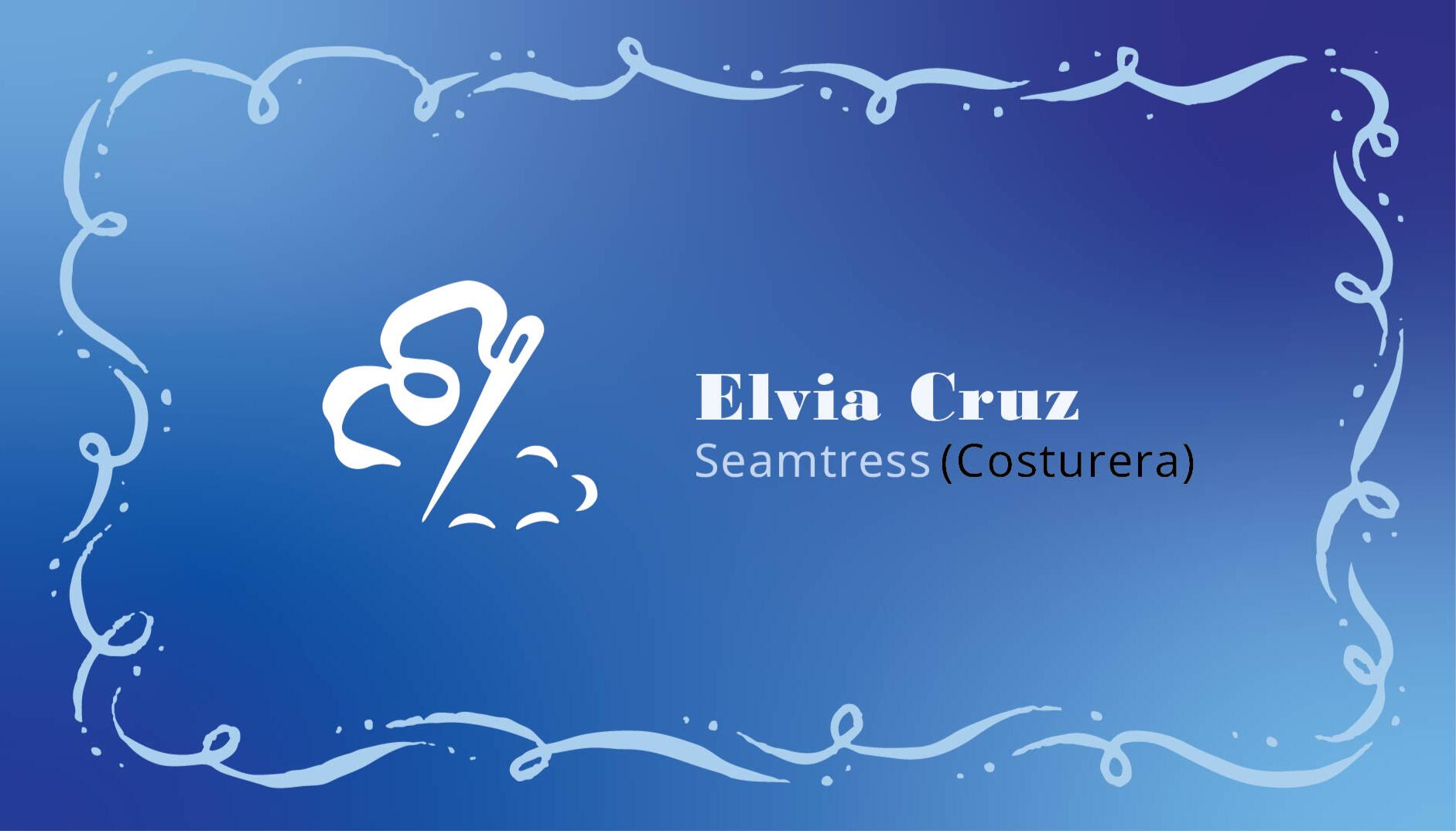 Front cover of business card.