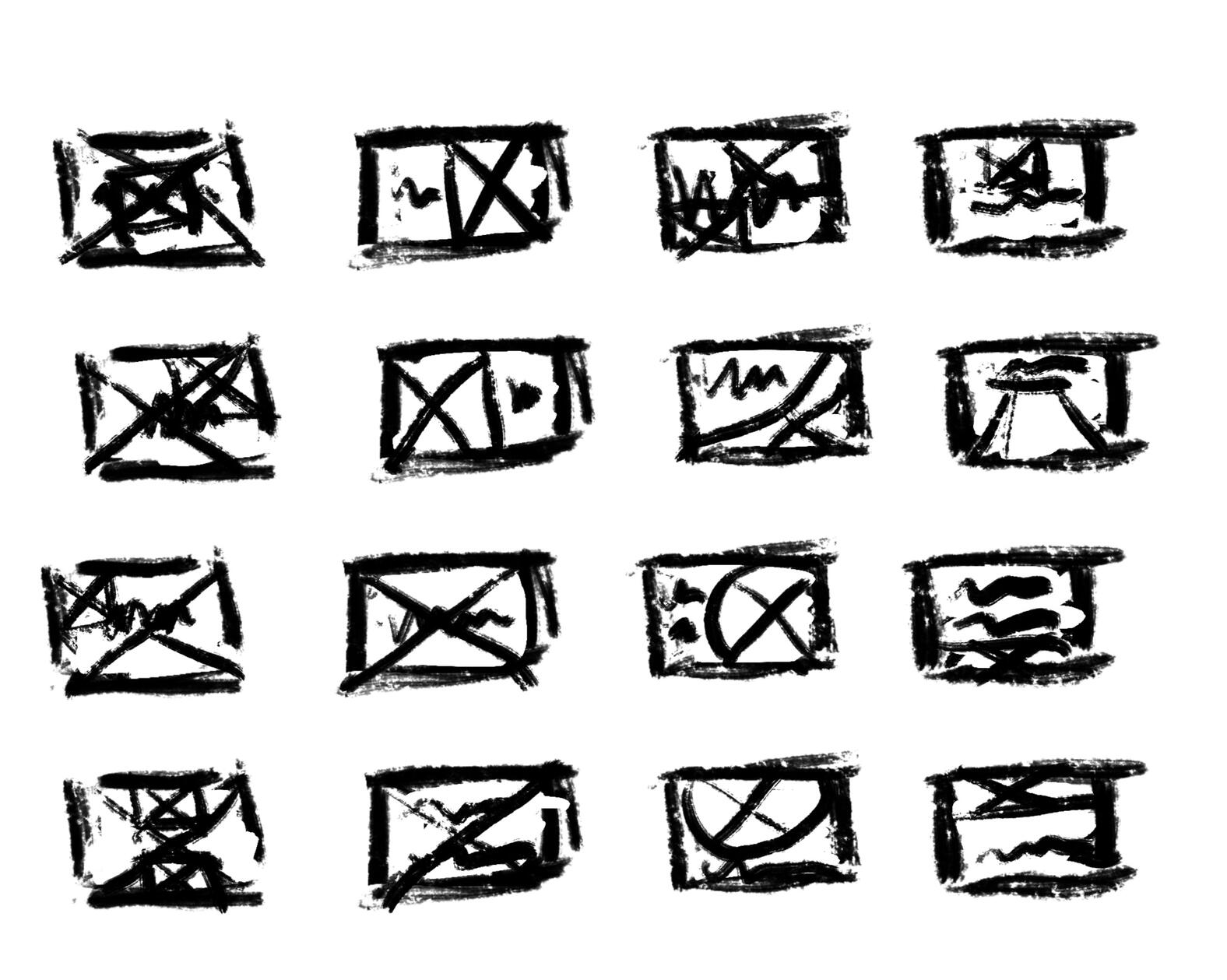 Sketches of the business cards.