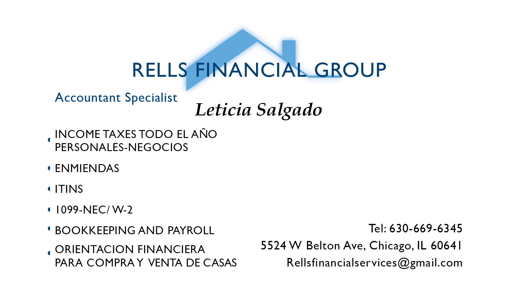 Back of the Business card.